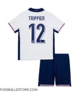 Günstige England Kieran Trippier #12 Heimtrikotsatz Kinder EM 2024 Kurzarm (+ Kurze Hosen)